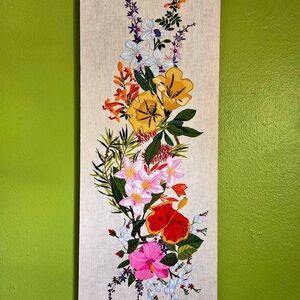 Embroidered Floral Wall Hanging in Multicolor
